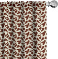 Ambesonne Cow Print Window Curtains, Cattle Skin with Brown Spots Agriculture Cow Oxen Hide Camouflage Pattern, Lightweight Decor 2-Panel Set with Rod Pocket, Pair of - 28" x 63", White Brown