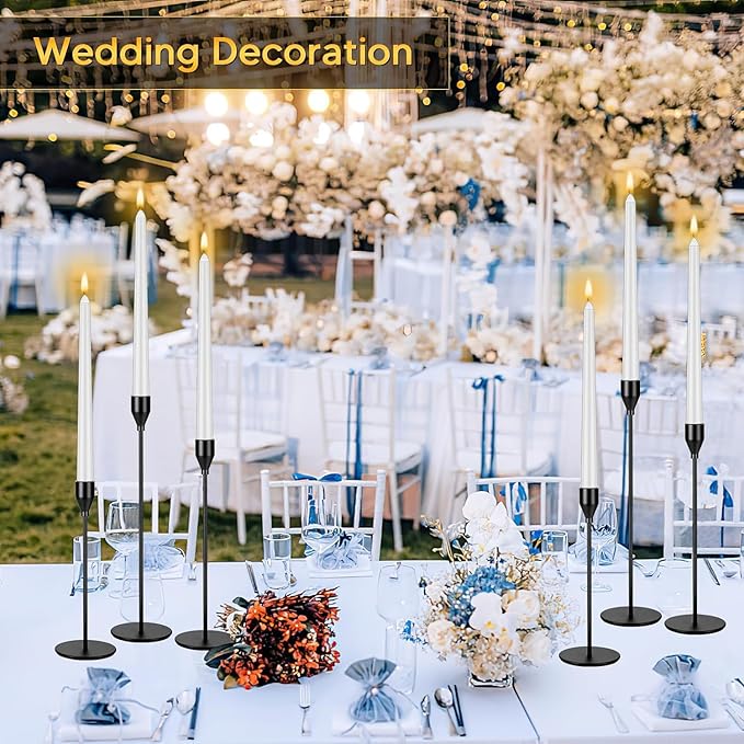 Black Candlestick Holder Set of 24 for Taper Candles, Decorative Candle Holders Bulk Candle Stick Holders Taper Candle Holders for Table Centerpiece Wedding Dinning Party Anniversary Home Decor