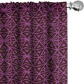 Ambesonne Lattice Window Curtains, Abstract Symmetric Pattern with Geometric Elements in Pink Color Shade, Lightweight Decor 2-Panel Set with Rod Pocket, Pair of - 28" x 95", Brown Magenta