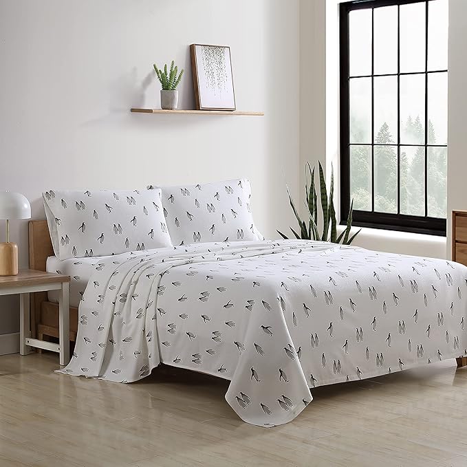 Eddie Bauer - Full Sheets, Cotton Flannel Bedding Set, Brushed For Extra Softness, Cozy Home Decor (Rookeries, Full)