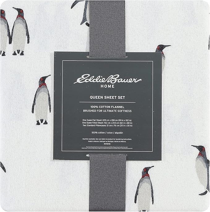 Eddie Bauer - Full Sheets, Cotton Flannel Bedding Set, Brushed For Extra Softness, Cozy Home Decor (Rookeries, Full)