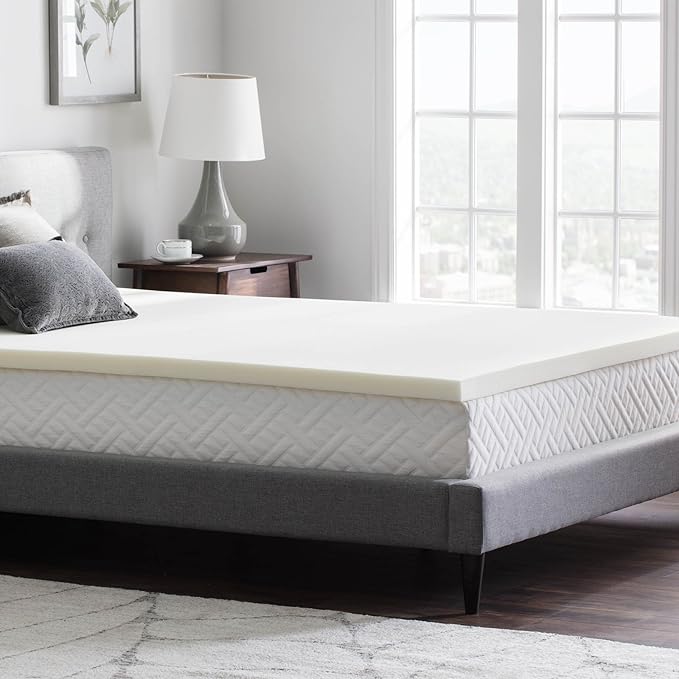 WEEKENDER 2 Inch Memory Foam Mattress Topper - California King,White