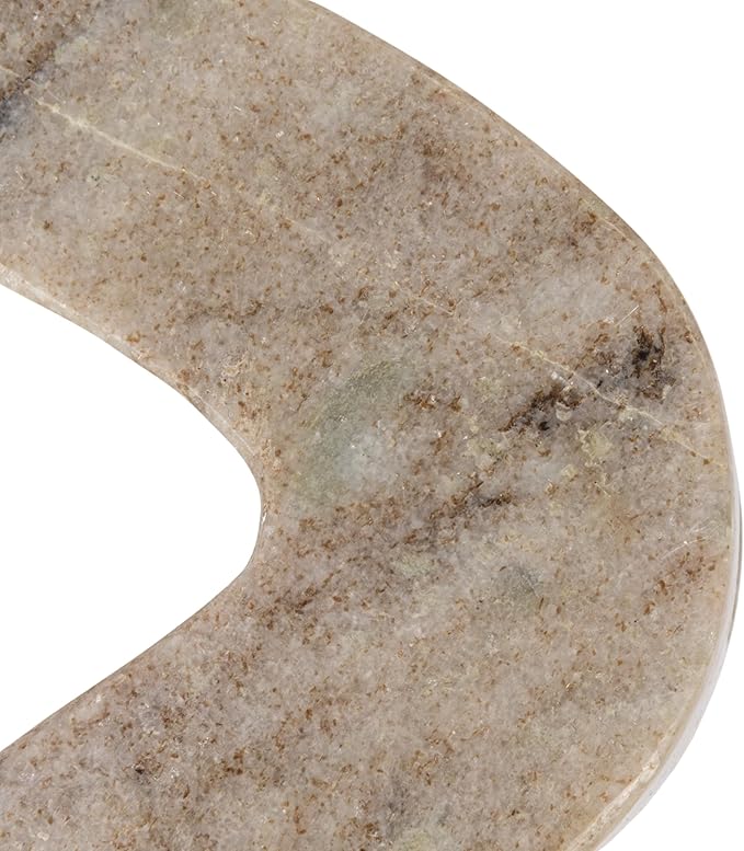 Bloomingville Marble Wave Double Taper Candle Holder, Beige