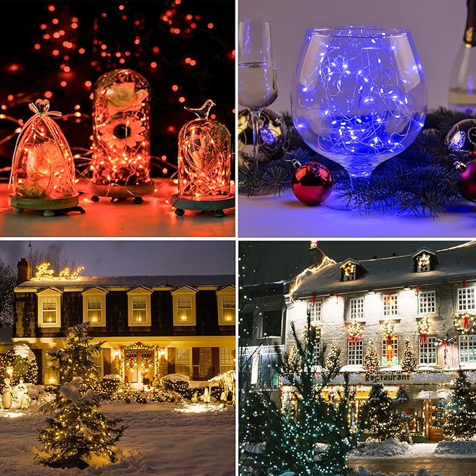 Color Changing Fairy String Lights with Remote & Timer, 33FT 100 LED LED Christmas Light, Waterproof RGB Twinkle Lights for Outdoor Indoor Halloween, Bedroom, Xmas Party Wedding Decor