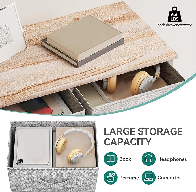 YITAHOME 9 Drawer Dresser, Light Gray Fabric Storage Tower, Tall Organizer Unit for Room, Living Room, Hallway, Closets - Sturdy Steel Frame, Wooden Top & Easy Pull Bins