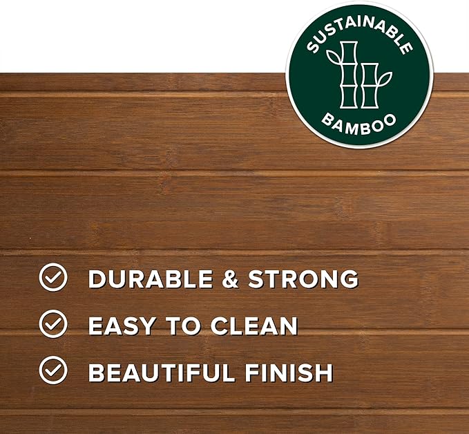ZINUS Suzanne 44 Inch Bamboo and Metal Platform Bed Frame, Solid Steel Construction, No Box Spring Needed, Wood Slat Support, Easy Assembly, Chestnut Brown, King