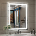 28x36 Inch LED Bathroom Mirror with Lights, Adjustable 3000K/4500K/6000K, Wall Mounted Lighted Bathroom Vanity Mirror, Memory Funtion, Stepless Dimmable, Anti-Fog, Horizontal/Vertical