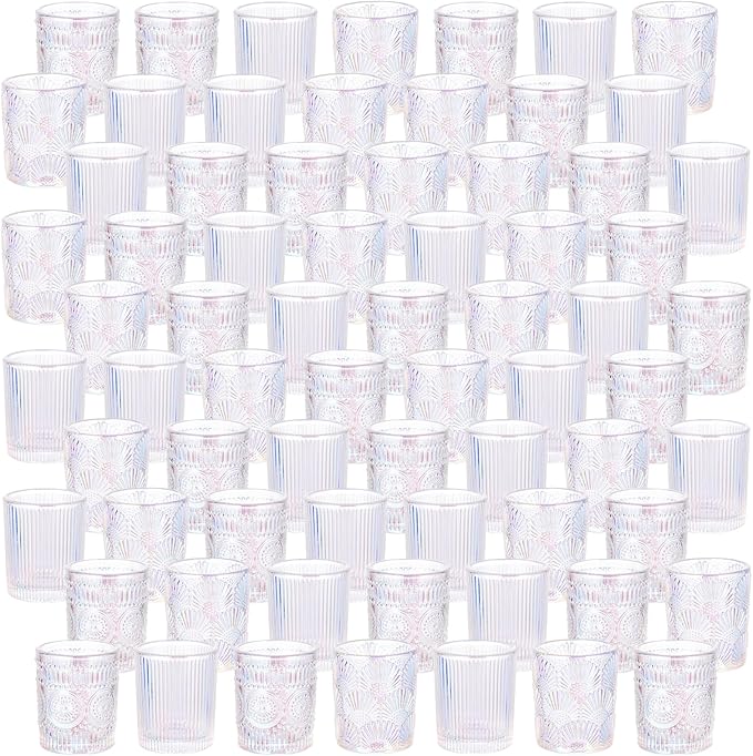 70pcs Assorted Votive Candle Holders - Colorful Glass Tea Lights Candle Holder in Bulk, Tealight Candle Holder for Table Centerpiece Wedding Decor Home Decoration