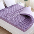 MUXHOMO 2 Inch 7-Zone King Mattress Topper, Egg Crate Foam Mattress Topper King Size for Back Pain, Lavender Cooling Gel Infused Bed Pad, CertiPUR-US and Oeko-TEX Certification (76"×80")