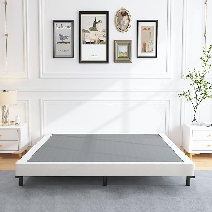 ALDRICH Low Profile Box Spring King Size,3 Inch Heavy Duty Metal Box Spring for King Bed,Mattress Foundation Non-Slip/No Noise/Easy Assembly (King)