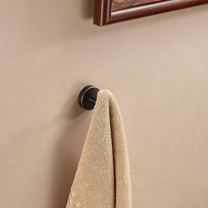 BigBig Home Bronze Towel Hooks, Bathroom Robe Hook Oil Rubbed, Bath Farmhouse Coat Clothes Hook Wall Mounted Rustic 6 Packs for Kitchen