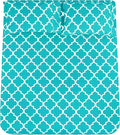 Mejoroom King Bed Sheet Set - Super Soft Brushed Microfiber 1800 Thread Count Sheets with 15 inch Deep Pocket - Wrinkle Free - 4 Piece(Aqua Quatrefoil with White Pattern)