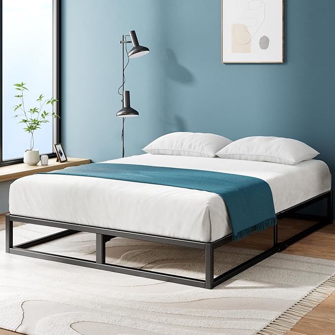 ZINUS Joseph 10 Inch Platform Bed Frame, Wood Slat Support, No Box Spring Needed, Eco Friendly WonderBox(TM) Packaging, Easy Assembly, Black, Full