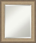 Amanti Art Bronze Bathroom Mirror for Over Sink, 25x21 Elegant Brushed Bronze Rectangle Vanity Mirror, Small Casual Frame, Hangs Horizonally and Vertically, Bathroom Wall Decor, Beveled Edge