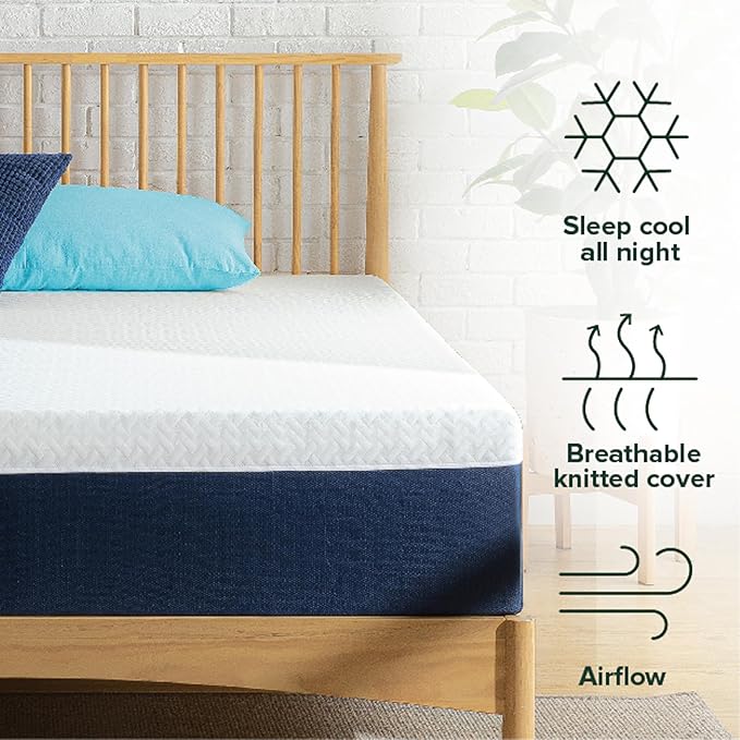 ZINUS 12 Inch Full Cooling Comfort Hybrid Mattress [New Version], Fiberglass Free, Medium Firm Feel, Motion Isolation, Certified Safe Foams & Fabric