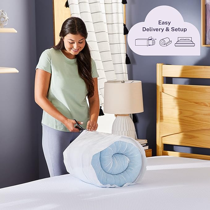 Sleep Innovations 2 Inch Cooling Gel Infused Memory Foam Mattress Topper, Twin Size, Cool Comfort, Medium Support