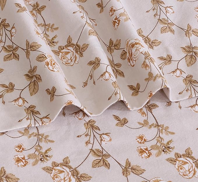 RUVANTI Flannel Sheets Twin Size - 100% Cotton Double Brushed Twin Sheets Set, Deep Pockets 16 Inches, All Seasons Breathable & Extra Soft Bed Sheets, Warm & Cozy, 3 Piece, Dazzale