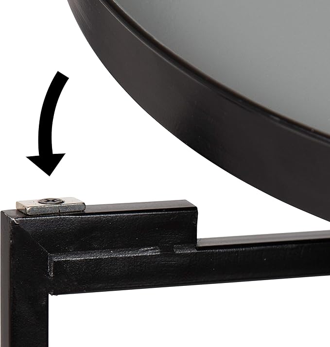 Kate and Laurel Celia Round Foldable Tray Accent Table, 14" x 14" x 25.75", Gray and Black, Modern Minimalist Design and Magnetic Tabletop
