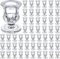 Foaincore 54 Pcs Candlestick Holders Bulk 2.5 Inch Taper Candle Holder for Table Centerpiece Thick Glass Ritual Candle Stand for Wedding Christmas Valentines Festival Party Decorations(Clear)