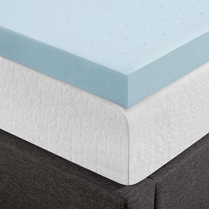 Best Price Mattress 4 Inch Ventilated Memory Foam Mattress Topper, Cooling Gel Infusion, CertiPUR-US Certified, Dorm Essentials, Cal King