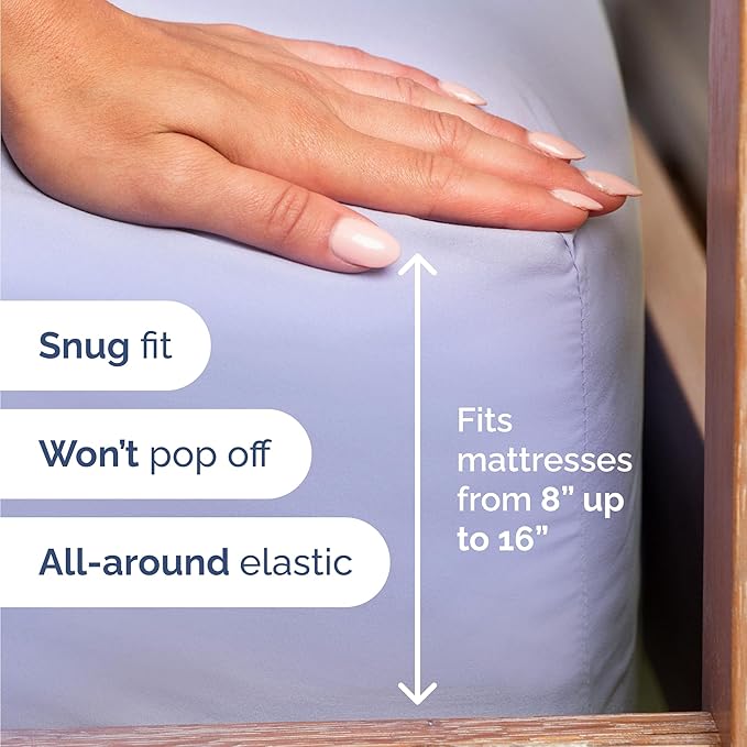 Twin 4 Piece Sheet Set - Comfy Breathable & Cooling - Ultra Soft Hotel Luxury Bedding Set w/ 8-16 Inch Deep Pockets - 1 Flat & 1 Fitted Sheet & 2 Pillowcases - Wrinkle Free and Easy Care - Lavender