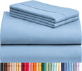 LuxClub 4 PC California King Sheet Set, Breathable Luxury Bed Sheets, Deep Pockets Wrinkle Free Cooling Sheets Machine Washable Hotel Bedding Silky Soft - Sky Cal King