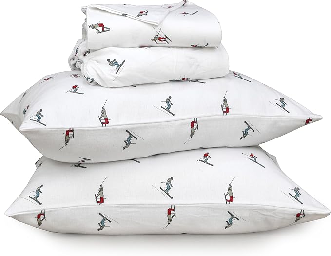 RUVANTI Flannel Sheets California King Size - 100% Cotton Brushed Cal King Bed Sheets Set - Deep Pockets 14 Inches - All Seasons Breathable & Extra Soft - Warm & Cozy, 4 Piece, Flurry Friends