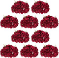 NUPTIO Flower Balls for Centerpieces Wedding: 10 Pcs 11.8 inch Diameter Artificial Flower Ball Arrangement Bouquet Centerpiece for Tables - Burgundy Fake Rose Flowers for Wedding Decor