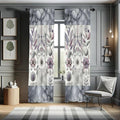 Ambesonne Geometric Floral Window Curtains, Classic Marble Print Ornate Leafy Flowers and Futurist Stripes, Lightweight Decor 2-Panel Set with Rod Pocket, Pair of - 28" x 95", Ceil Blue Laurel Green