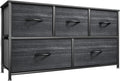 YITAHOME Dresser with 5 Drawers - Fabric Storage Tower, Organizer Unit for Bedroom, Living Room, Closets - Sturdy Steel Frame, Wooden Top