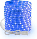 Brizled Blue Rope Lights, 18ft 216 LED Rope Lights Waterproof, 120V ETL Listed Plugin Blue Light Connectable with Clear PVC Tube, Indoor/Outdoor Christmas Lighting for Backyard Garden Patio Christmas
