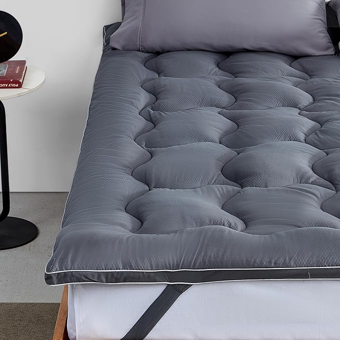 SLEEP ZONE King Size Mattress Topper Cooling Mattress Pad Cover Super Fluffy Down Alternative Bed Mattress Topper 8-21 Inch Deep Pocket, King