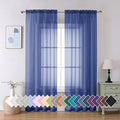 Aiyufeng Royal Blue Sheer Curtains 84 Inches Long 2 Panels Set, Semi Transparent Voile Rod Pocket Blue Sheer Window Drapes for Bedroom Bed Canopy Dining Wedding Party Backdrop, 40W x 84L inch
