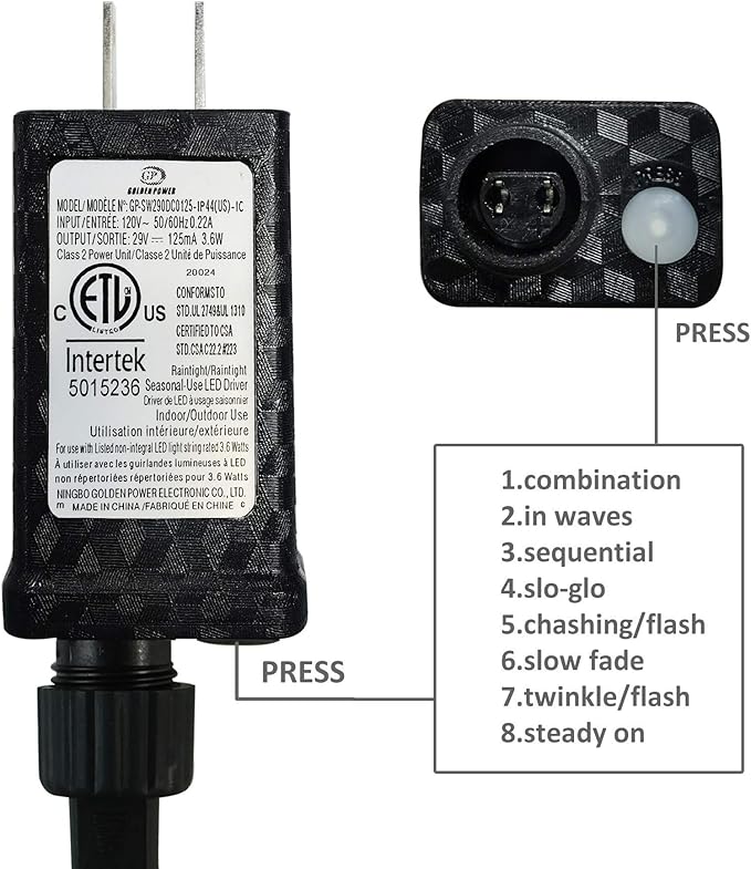 100-1000 LED Christmas Lights, Low Voltage Fairy String Lights with 8 Modes, Ideal for Xmax Tree, Garden, Home, Party, Halloween Festival Deco (Mixed-Color, 200 LEDs)