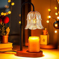 Candle Warmer Lamp Adjustable Timer Electric－Amber Flower Shaped Melting Wax Lamp