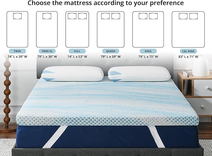 Roost Sleep Cool Cloud Supreme 3 Inch Gel Memory Foam Queen Mattress Topper – Cooling, Ventilated Design for Back and Pressure Relief
