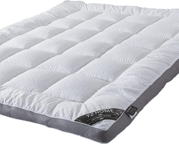 Mattress Topper King Mattress Pad Protector - Quality Plush Luxury Down Alternative Pillow Top - Extra Thick Mattress Cover(King Size)