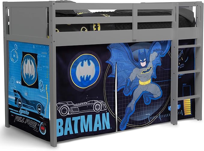Batman Loft Bed Tent - Curtain Set for Low Twin Loft Bed (Bed Sold Separately) by Delta Children