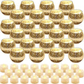 Rtteri 24 Set Votive Candle Holders Wedding Centerpiece Table Decorations Speckled Mercury Glass Votive Candle Holders with Tea Lights Birthday Party Decorations for Home (Gold)