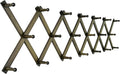 SKOLOO Hat Rack for Wall with 20 Hooks, Solid Wooden, Modern, Expandable Coat Rack Wall Mount for Coats, Hats, Bags, Baseball Caps, Dark Walnut Color