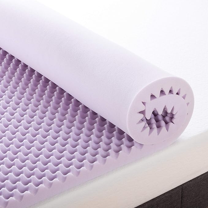 Best Price Mattress 2 Inch Egg Crate Memory Foam Mattress Topper with Soothing Lavender Infusion, CertiPUR-US Certified, Dorm Essentials, Full