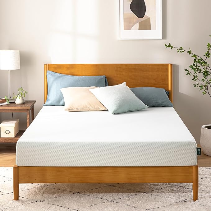 ZINUS 6 Inch Queen Green Tea Memory Foam Mattress [New Version], Fiberglass free, Medium Firm Feel, Zoned Pressure Relief, Certified Safe Foams & Fabric, Mattress in A Box