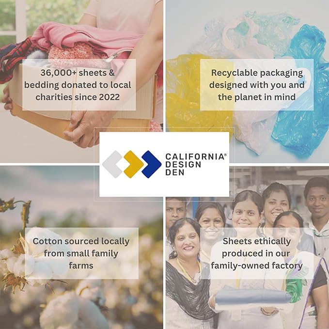 California Design Den Full Size Bed Sheets Set - 400 Thread Count Sateen, Natural 100% Cotton Sheets, Deep Pocket Cooling and Durable Bedding - Soft Floral
