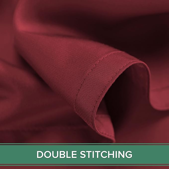 Twin Sheets by Pure Bamboo, Genuine 100% Organic Viscose Derived from Bamboo Bed Sheet Set, Luxuriously Soft & Cooling, Double Stitching, Lifetime Quality Promise (Twin, Merlot)