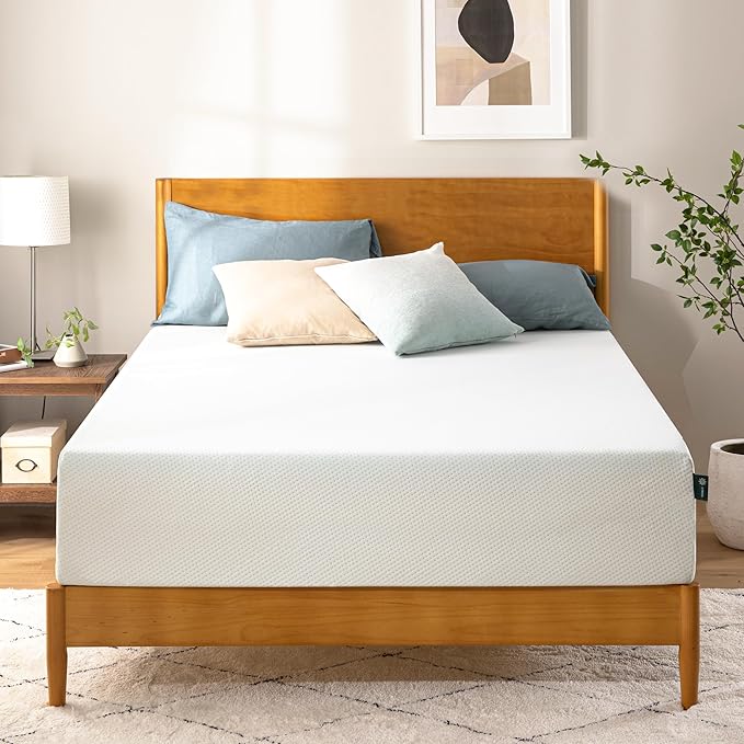 ZINUS 12 Inch Queen Green Tea Memory Foam Mattress [New Version], Fiberglass free, Medium Firm Feel, Zoned Pressure Relief, Certified Safe Foams & Fabric, Mattress in A Box