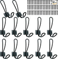 Rustic Entryway Hooks-12 Pack Farmhouse Hooks with Metal Screws Included, Black Decorative Wall Mounted Rustic Coat Hooks Rack, Double Vintage Organizer Hanging Wire Hook Clothes Hanger