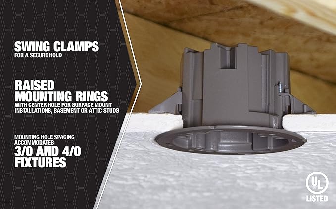 Southwire -MSBST250 Fixture and Ceiling Electrical Box Smart Box Shark Tooth with Hole Saw