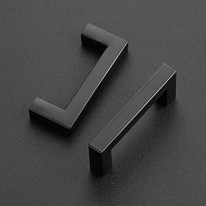 Ravinte 20 Pack 3 Inch Square Cabinet Handles Matte Black Pulls for Kitchen Drawers and Cabinets Hardware