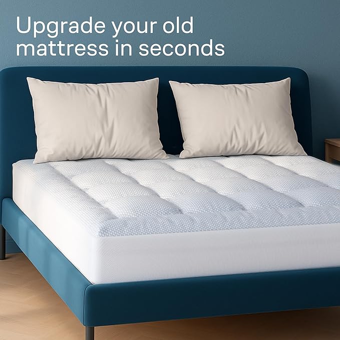 Niagara Cooling California King Mattress Topper - Pillow Top Mattress Cover Quilted Fitted Cooling Topper for Back Pain Deep Pocket Fits 20 Inches (72x84 Inches)