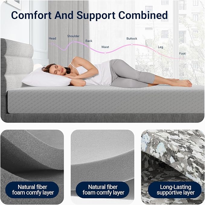 Avenco Queen Mattress, 6 Inch Memory Foam Queen Size Mattress in a Box for Comfort Sleep & Pressure Relief, CertiPUR-US Certified Medium Firm